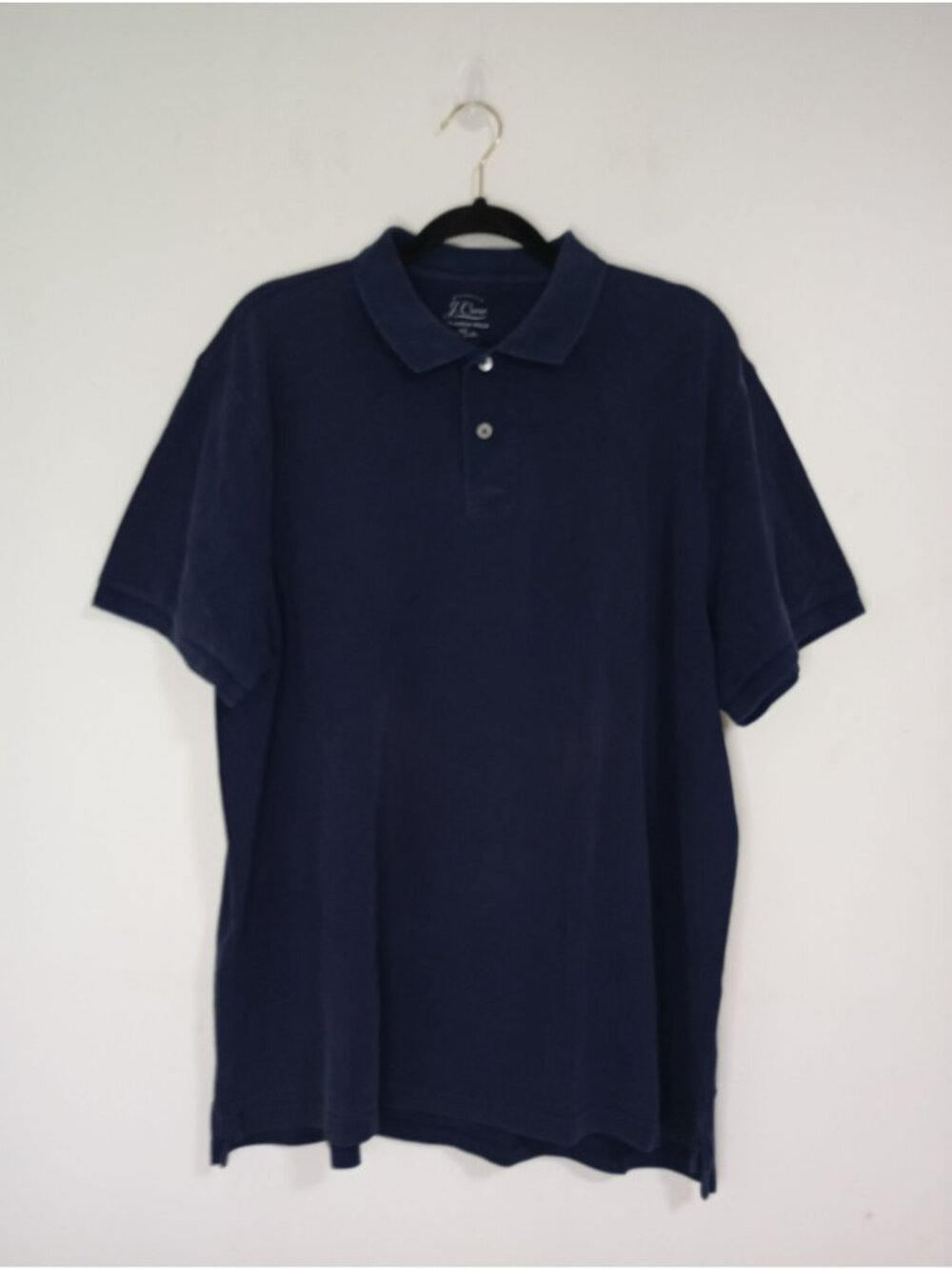 J.Crew Mens Classic Polo Shirt XXL Navy Blue 100% Cotton Short Sleeve